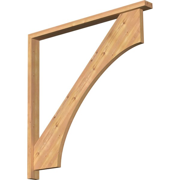 Ekena Millwork Westlake Block Smooth Bracket w/ Offset Brace, Western Red Cedar, 3 1/2"W x 44"D x 44"H BKT0402X44X44WTL05SWR - main
